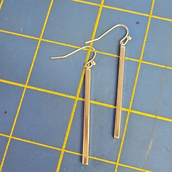 Felt's Fun Finds Jewelry - Silver Tone Stick Drop 2" Earrings